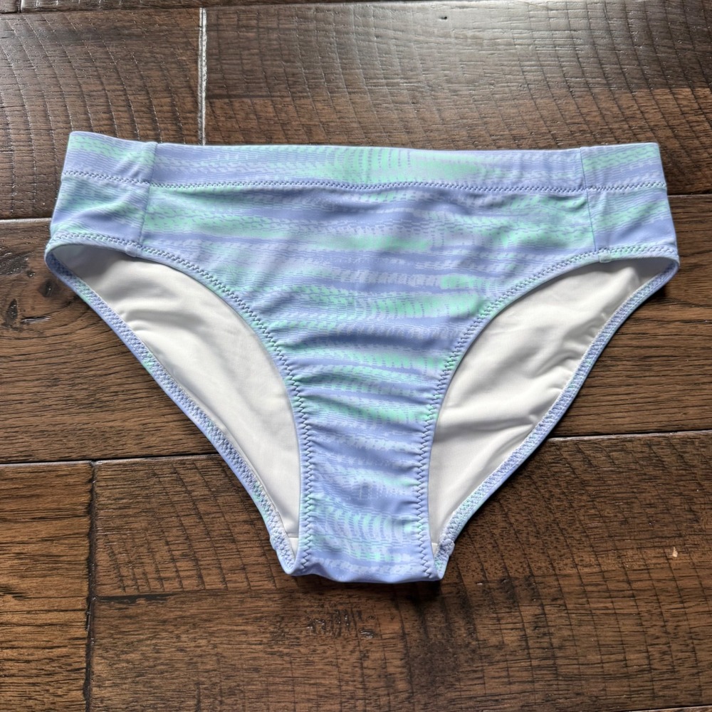 Z by Zella Girls Purple‎ Mint Abstract Stripe Bikini Swim Bottoms Size 10